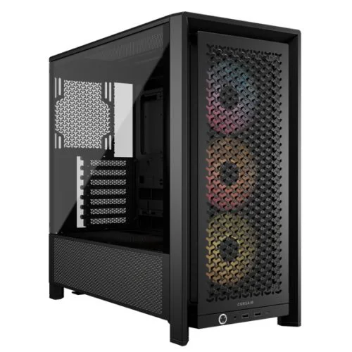 Корпус без блока питания/ Case Corsair Frame 4000D RS ARGB, Midi-Tower, TG, 3x120mm ARGB, 2xUSB-A 3.2, 1xUSB 3.2 Type-C, E-ATX, ATX, mATX, mITX Black (CC-9011296-WW)