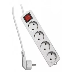 Гарнизон Сетевой фильтр ELB-G4-W-3, 4 евророзетки с выключателем и заземлением, допустимый ток 16А, длина 3м.