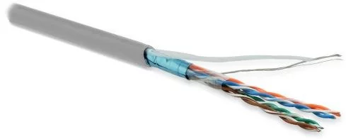 Кабель информационный Hyperline FUTP4-C5E-P26-IN-LSZH-GY-100 кат.5E F/ UTP 4X2X26AWG LSZH внутренний 100м серый