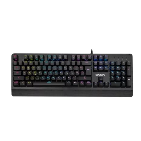 Механическая игровая клавиатура SVEN KB-G9700 (104 кл,+12Fn,RED switch, RGB, мет, корпус) (SV-015831)