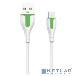 LDNIO LS571/ USB кабель Micro/ 1m/ 2.1A/ медь: 60 жил/ White&Green (LD_C3812)