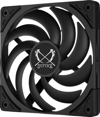 Кулер для корпуса/ Case Cooler Scythe Wonder Tornado 120 Slim (120x120x15mm, 4-pin PWM, 34.31CFM, 26.36dBA, 2000RPM, Black) (WT1215FD20-P)