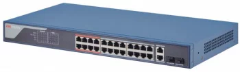 L2 Смарт-управляемый 24 10/100M RJ45 PoE-порт 2 Gigabit combo порт 802.3af/at бюджет PoE 370W поддержка режима передачи до 300м визуализированная топологи? (DS-3E1326P-SI)