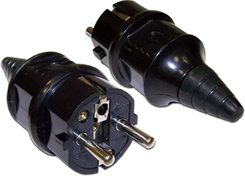 Вилка CEE 7/ 7 Schuko, 16A, 250V, прямая, разборная, черная (LAN-CEE-7/ 7-180) (LAN-CEE-7/7-180)