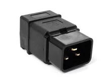 Вилка IEC 60320 C20, 16A, 250V, прямая, разборная, черная (LAN-IEC-320-C20)