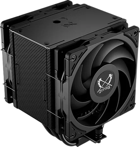 Кулер для процессора/ CPU Cooler Scythe Mugen 6 Dual Fan Black Edition (300W, 4-pin PWM, 154mm, Al/ Cu, 6x6mm, 2x120mm, 60.29CFM, 26.88dBA, 2000RPM, S: 1851/ 1700/ 1200/ 115X/ 2011/ 2066, AM5/ AM4, black) (SCMG-6000DBE)