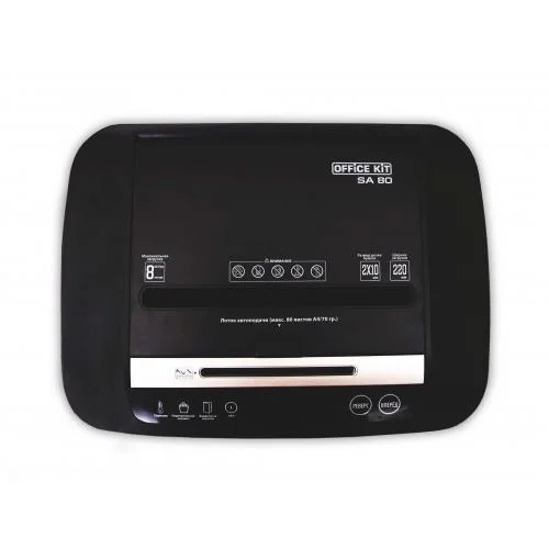 Office Kit Уничтожитель документов SA80 OK0210SA80 (2х10) с автоподачей, 80 листов, P-5, 20 л, CD-диски
