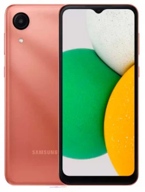 Смартфон Samsung SM-A032F Galaxy A03 Core 32Gb 2Gb медный моноблок 3G 4G 2Sim 6.5 720x1600 Android 11 Go edition 8Mpix 802.11 b/g/n GPS GSM900/1800 GSM1900 TouchSc microSD max1024Gb (SM-A032FZCDMEB)