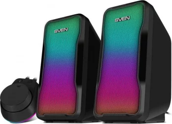 SVEN 435 Колонки 2.0 чёрные (USB, 2x5 Вт(RMS), RGB подсветка) (SV-020927)