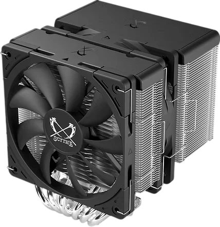 Кулер для процессора/ CPU Cooler Scythe Fuma 3 (230W, 4-pin PWM, 154mm, Al/ Cu, 6x6mm, 2x120mm, 39.44/ 67.62CFM, 23.8/ 28.6dBA, 1500RPM, S: 1851/ 1700/ 1200/ 115X/ 2011(v3)/ 2066, AM5/ AM4, silver, black) (SCFM-3000)