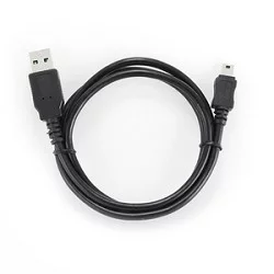 Кабель USB2.0 Cablexpert AM-двухсторонний/MiniUSB, медь, экран, Pro, 0.3м, черный, пакет (CC-5PUSB2D-0.3M)