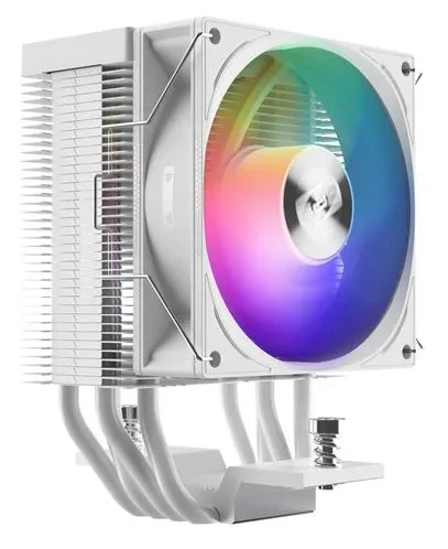 Кулер для процессора/ CPU Cooler PCCooler R400 ARGB WH (180W, 4-pin PWM, 133mm, Al/Cu, 4x6mm, ARGB, 1x92mm, 40.94CFM, 30dBA, 2200RPM, S: 1851/1700/1200/115X, AM5/AM4, white)