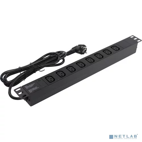 Exegate EX280855RUS Блок розеток ExeGate ServerPro PDU-19H809 Al-8C13-EU2.5, 19,1U,алюм, 8 IEC 320 C13, евровилка, 2.5м