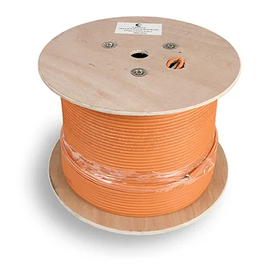 Кабель витая пара, категория 6a (10GBE) S/FTP, 4 пары (23 AWG), LSZH Cabeus SFTP-4P-Cat.6a-SOLID-IN-LSZH Кабель витая пара, категория 6a (10GBE) S/FTP, 4 пары (23 AWG), одножильный (solid), каждая пара в экране, общий экран - сетка, LSZH, нг(А)-HF, (305 м