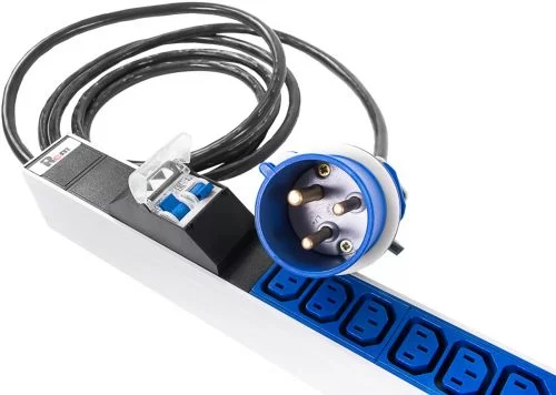 Верт блок розеток Rem-32, 1 фаза 32A, 2 авт, инд, 24 C13, 6 C19, 1420 мм, вх IEC 309, шнур 3 м (R-32-24C13-6C19-A-I-1420-3-2P)