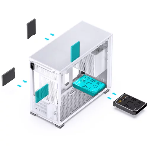 Корпус без блока питания/ Case JONSBO D31 MESH, Mini-Tower, TG, no fan, 1xUSB-A 3.2 + 1xUSB-C 3.2, mATX, mDTX, mITX White (D31 MESH WHITE) фото 9
