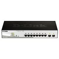 Коммутатор D-Link DGS-1210-08P/G3A Настраиваемый L2 коммутатор с 8 портами 10/100/1000Base-T и 2 портами 1000Base-X SFP (8 портов PoE 802.3af/at, PoE-бюджет 65 Вт)