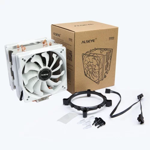Вентилятор ALSEYE S120D-W Universal, TDP 135W, 2x120FAN, 4 heat pipe, WHITE, PWM, RTL{20} (874265) (AS.01.07.0018) фото 5