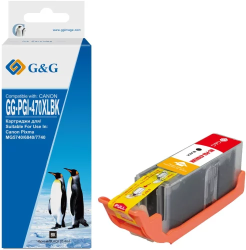 Картридж струйный G&G GG-PGI-470XLBK черный (20.4мл) для Canon MG5740/ MG6840/ MG7740