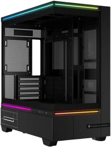 Корпус без блока питания/ Case Thermalright M10 Vision, Mini-Tower, TG, LCD, ARGB, no fans, 2xUSB-A 3.0, 1xUSB Type-C, mATX, mITX Black (TL-M10 VISION BLACK)