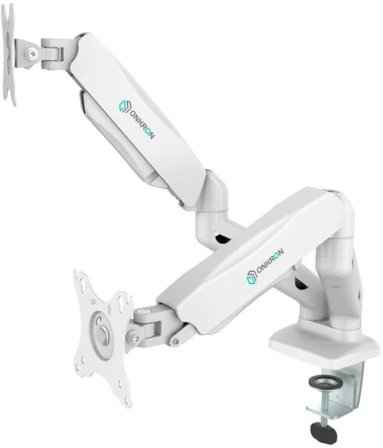 Настольный кронштейн-газлифт для двух мониторов ONKRON G160 белый (G160W) фото 9