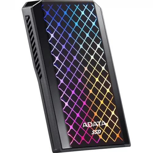 Внешний твердотельный накопитель 1TB SSD A-DATA SE900G, External, USB 3.2 Type-C, R/ W -2000/ 2000 MB/ s, RGB (ASE900G-1TU32G2-CBK) фото 2