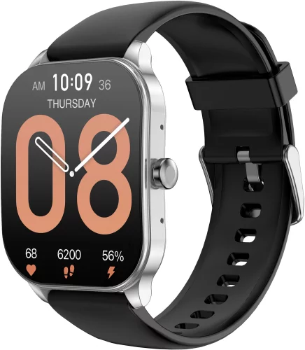 Смарт-часы Amazfit Pop 3S A2318 1.96 AMOLED корп.серебристый рем.черный (1746287)