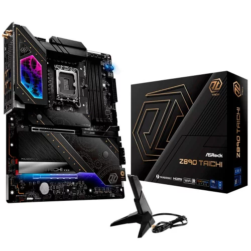 Материнская плата ASROCK Z890 TAICHI, LGA1851, Z890, 4*DDR5, 4*SATA, 6*M.2, 8*USB 3.2, 2*USB 2.0, 2*Type-C, 2*PCIx16, 1*M.2 (Key E), HDMI, ATX