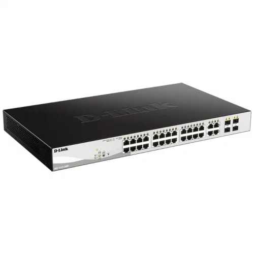 Коммутатор/ DGS-1210-28MP/FL Managed L2 Switch 24x1000Base-T PoE, 4xCombo 1000Base-T/SFP, PoE Budget 370W, Surge 6KV, CLI (DGS-1210-28MP/FL1A) фото 2