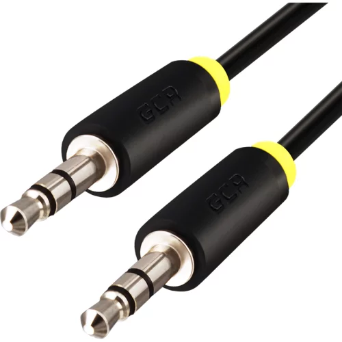 Greenconnect Кабель аудио 2.0m jack 3,5mm/jack 3,5mm черный, желтая окантовка, ультрагибкий, 28 AWG, M/M, Premium GCR-AVC1114-2.0m, экран, стерео
