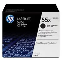 Изображение Картридж HP 55X, черный / 12500, двойная упаковка (CE255XD) Картинка ce255xd