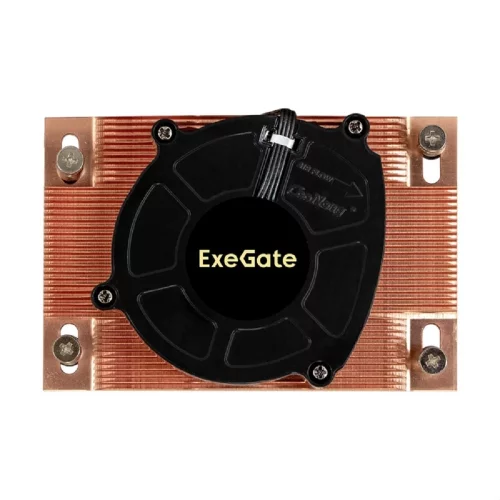 Exegate EX297634RUS Кулер ESNK-P0062AP4v2.PWM.1U.SP3.Cu (радиальный (улитка), медный, 1U, LGA SP3, TDP 165W, PWM, 1100-6300RPM, 2 ball bearing, 4pin, 63db, на винтах, с термопастой, box фото 2