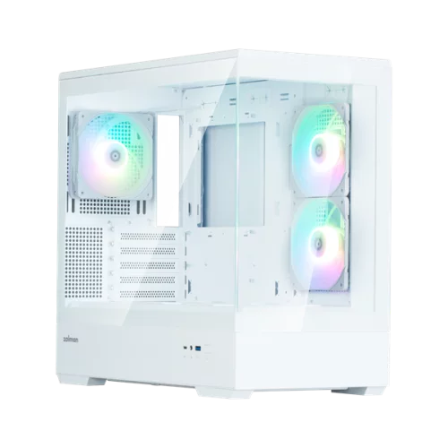 ZALMAN P30 V2, MATX, WHITE, WINDOW, 2x3.5, 3x2.5, 1xUSB TYPE-C, 1xUSB3.0, SIDE 2x120mm ARGB, REAR 1x120mm ARGB, VGA support (P30 WHITE V2)
