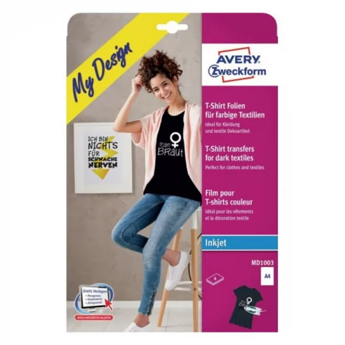 Термотрансфер Avery Zweckform MD1003 A4/ 4л./ белый матовое для струйной печати