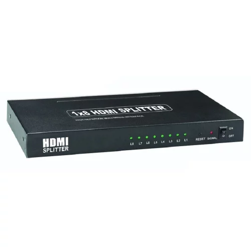 ORIENT HDMI 4K Splitter HSP0108H, 1->8, HDMI 1.4/ 3D, UHDTV 4K(3840x2160)/ HDTV1080p/ 1080i/ 720p, HDCP1.2, внешний БП 5В/ 3A, метал.корпус (29987)
