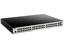 Коммутатор D-Link PROJ Настраиваемый L2+ стекируемый PoE-коммутатор, 48x1000Base-T PoE, 4x10GBase-X SFP+, PoE-бюджет 370 Вт (740 Вт с DPS-700), CLI, консольный порт RJ-45, RPS (DGS-1510-52XMP/A2A)