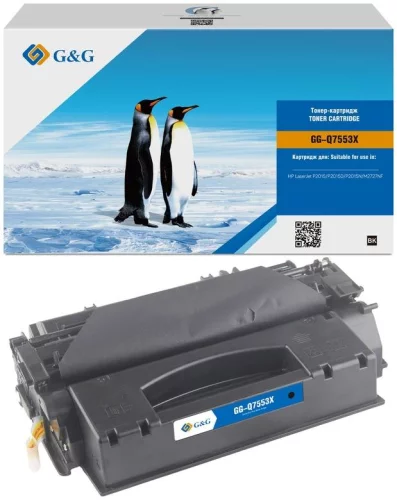 Картридж лазерный G&G GG-Q7553X черный (7000стр.) для HP LJ P2010/ P2014/ P2015/ M2727nf MFP