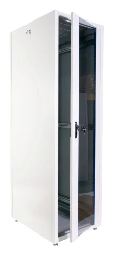 Шкаф телекоммуникационный напольный ЭКОНОМ 42U (600 800) дверь стекло, дверь металл (ШТК-Э-42.6.8-13АА) фото 2