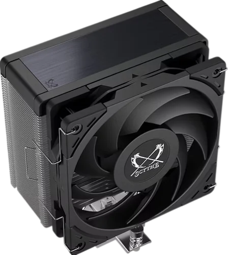 Кулер для процессора/ CPU Cooler Scythe Kotetsu Mark 4 (150W, 4-pin PWM, 155mm, Al/ Cu, 4x6mm, 1x120mm, 60.29CFM, 26.88dBA, 2000RPM, S: 1851/ 1700/ 1200/ 115X, AM5/ AM4, silver, black) (SCKTT-4000)