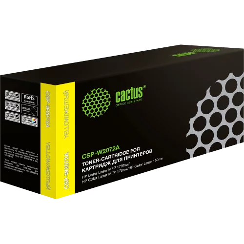 Картридж лазерный Cactus CSP-W2072A желтый (700стр.) для HP Color Laser 150a/150nw/178nw MFP/179fnw MFP