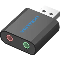 Внешняя звуковая карта Vention USB Черная (VAB-S17-B)