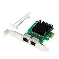 ORIENT XWT-INT226L2PE, Сетевая карта PCI-Ex1 v3.1 2xRJ45 2.5GbE NIC, Intel I226-V chipset, 2.5/1 Гбит/с, 2 планки крепления (33474)