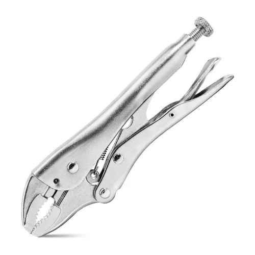 Зажимные клещи с изогнутыми губками Deli DL109107Z 180мм, рабочий ход 50мм, регулировочный винт