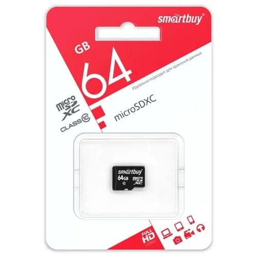 Флеш карта micro SDXC карта памяти Smartbuy 64GB Class 10 (без адаптера) LE SB64GBSDCL10-00LE фото 2