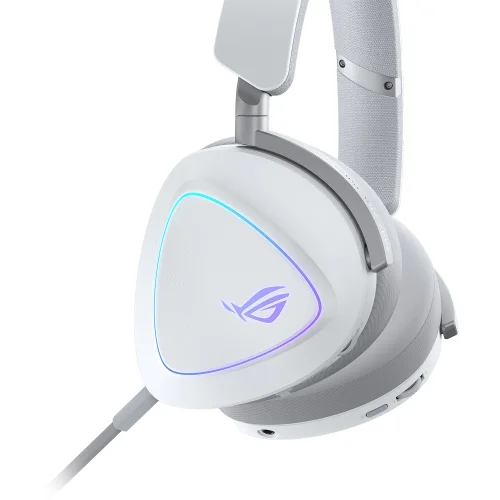Гарнитура ASUS ROG DELTA II, 2.4GHz, Bluetooth,3.5mm, 315g, 20Hz~20kHz, RGB Lighting, Moonlight White (90YH03W0-BHUA10) фото 7