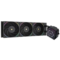 Водяное охлаждение для процессора/ Water Cooling System Thermalright Hyper Vision 360 (360mm, LED, Black, ARGB/ Fans: 3x120mm, 69CFM, 27dBA, 2150RPM/ Pump height 68mm, 6400RPM, Rad thickness 27mm/ S: (H-VISION-BL-360-ARGB)