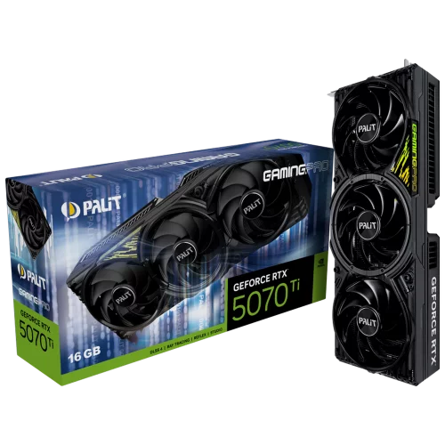 Видеокарта Palit RTX5070Ti GAMINGPRO 16GB GDDR7 256bit 3xDP HDMI 3FAN RTL (NE7507T019T2-GB2031Y)