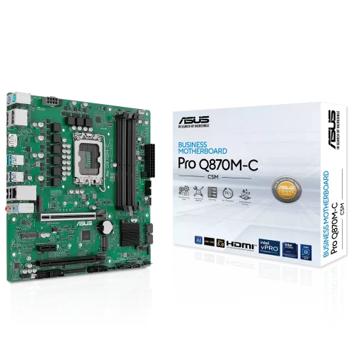 Материнская плата ASUS PRO Q870M-C-CSM LGA1851 mATX 4хDDR5 2хPCIEx16 PCIEx1 2xM.2 USB-C DP HDMI GLAN (90MB1KEP-M0EAYC)