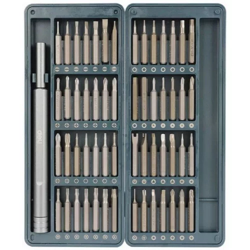 Набор прецизионных отверток Deli DL241057 (отвертка + 56 бит), сталь S2 + Cr-V