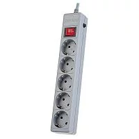 Perfeo Сетевой фильтр "POWER+",PF_A4663 (5,0м, 5 розеток, серый (PF-PP-5/ 5,0-G))